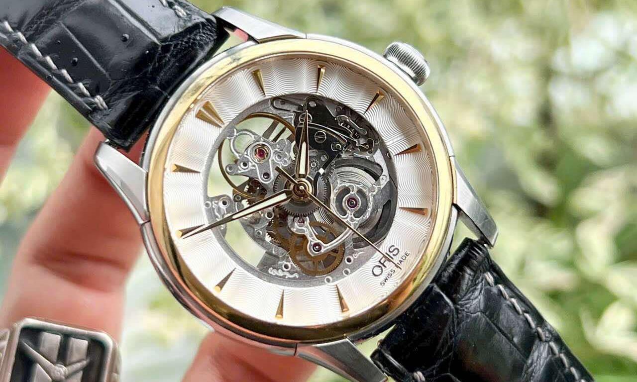 Oris Artelier Skeleton 73476704351LS lộ cơ lộ máy vô cx đẳng cấp 