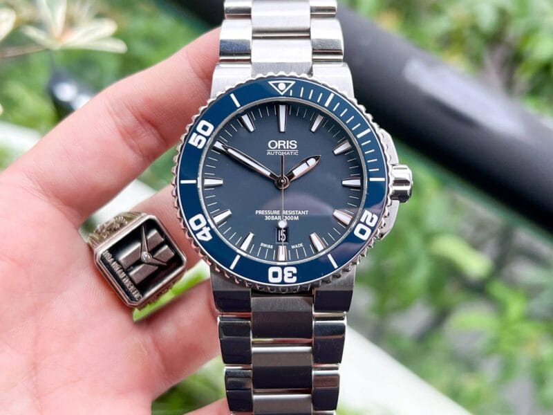 ORIS AQUIS DATE 01 733 7653 4155-07 8 26 01PEB